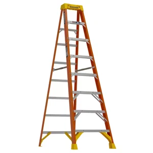 8 Ft. Fiberglass Step Ladder - 300 Lb Capacity 12 Ft Reach Type IA Duty - Picture 1 of 12
