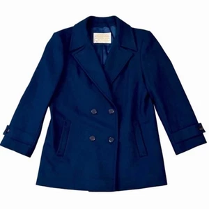 Pendleton Vintage Navy Blue Virgin Wool Pea Coat‎ Women’s Size 8 - Picture 1 of 5