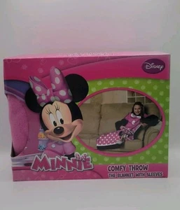 Disney MINNIE MOUSE Comfy Throw Blanket with Sleeves 48”x48” Youth Size - Picture 1 of 4