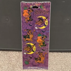 Vintage NEW Scooby Doo Hallmark Halloween Stickers Pumpkin Moon Bats Witch RARE - Picture 1 of 4
