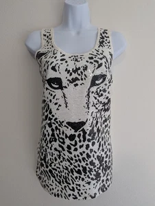 M•Fasis Damen komplett verziertes Pailletten Leopard Racerback Tank Small - Bild 1 von 11