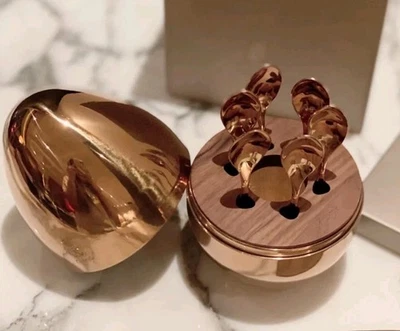 Christofle Mood Rosegold Espresso Set - ein Eierhalter und sechs Espressolöffel - Bild 1 von 4