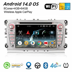 Android 14 DAB+ Autoradio Ford Mondeo Focus C/S-Max Galaxy DSP CarPlay 64GB Navi - Bild 1 von 24
