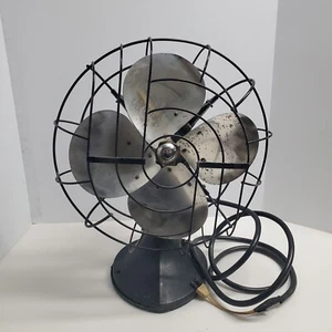 Hunter Zephair Vintage Fan C-1201 Black Cast Iron 4 Blade 3 Speed Tested Works - Picture 1 of 19