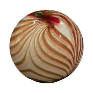 Vtg Murano Art Glass Opaque Pulled Feather Opaline Opaque Paperweight - 4” Tall - Picture 1 of 4