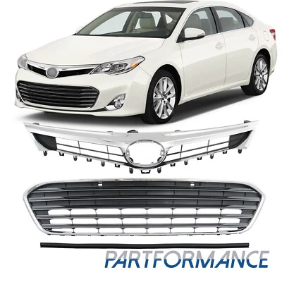 For 2013 2014 2015 Toyota Avalon Front Bumper Lower &Upper Grille W/Chrome Trim Foto 1 de 4