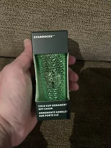 Starbucks 2023 Metallic Green Stud Bling Holiday Cold Cup Ornament Keychain - Picture 1 of 1