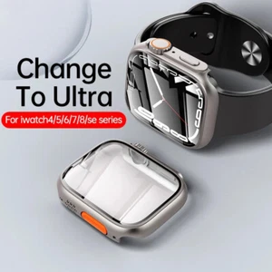 PC Cover Case Glass Screen Protector For Apple Watch 9 8 7 Change to Ultra 49mm - Zdjęcie 1 z 23
