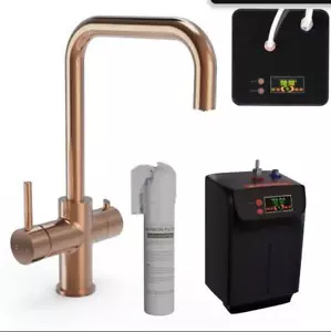 Rose Gold (Copper) Instant Boiling Water Dispenser Tap 3 in 1 Kitchen Hot & Cold - Picture 1 of 8