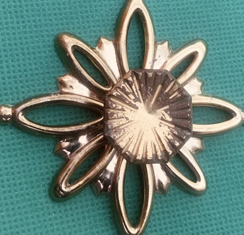 Starburst Brass Flower cabinet Knob drawer pull Atomic Mid Century Modern Deco Cover