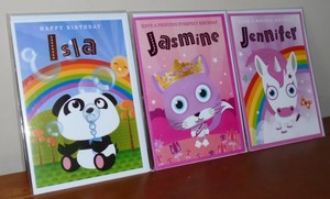 Gir's Names Paper Island Personalised Birthday Cards - Initials F - K