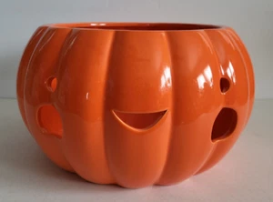 Ferienhaus Halloween orange 12 Zoll Kürbis Leckerli Schüssel Jack-O-Laterne 11 Zoll - Bild 1 von 11