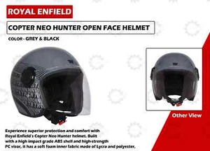 ROYAL ENFIELD "COPTER NEO HUNTER 350 OPEN FACE GREY & WHITE HELMET" - Foto 1 di 10