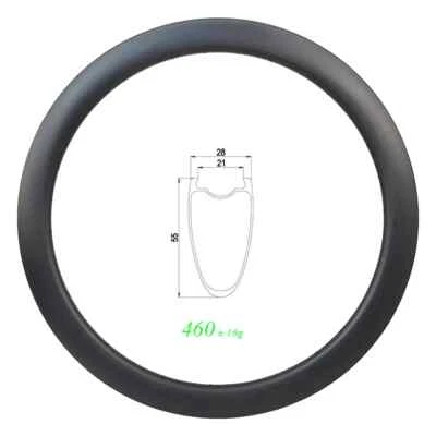 Llanta de carbono disco todo terreno sin cámara cubierta 700c 55 mm profundidad 28 mm ancho 21 mm interior Foto 1 de 4