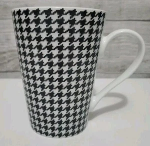 Konitz Black and White Houndstooth Coffee Cup Mug Teacup Cocoa 14 oz Germany - Picture 1 of 6