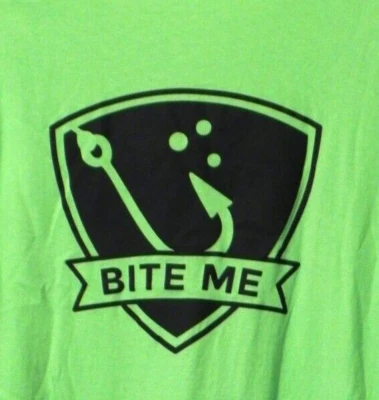 Camiseta de pesca Gildan para hombre talla XL verde SS "Bite Me" Foto 1 de 3