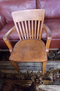 W. H. Gunlocke Chair Co. Library Banker Lawyer Courthouse Solid Wood Armchair - Picture 1 of 6