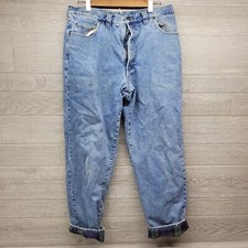 Vintage Woolrich Denim Blue Jeans Flannel Lined Size 34x30