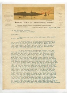 Vintage Color Illustrated Letterhead SAMUEL CABOT CHEMISTS 1917 Boston stains - Picture 1 of 1