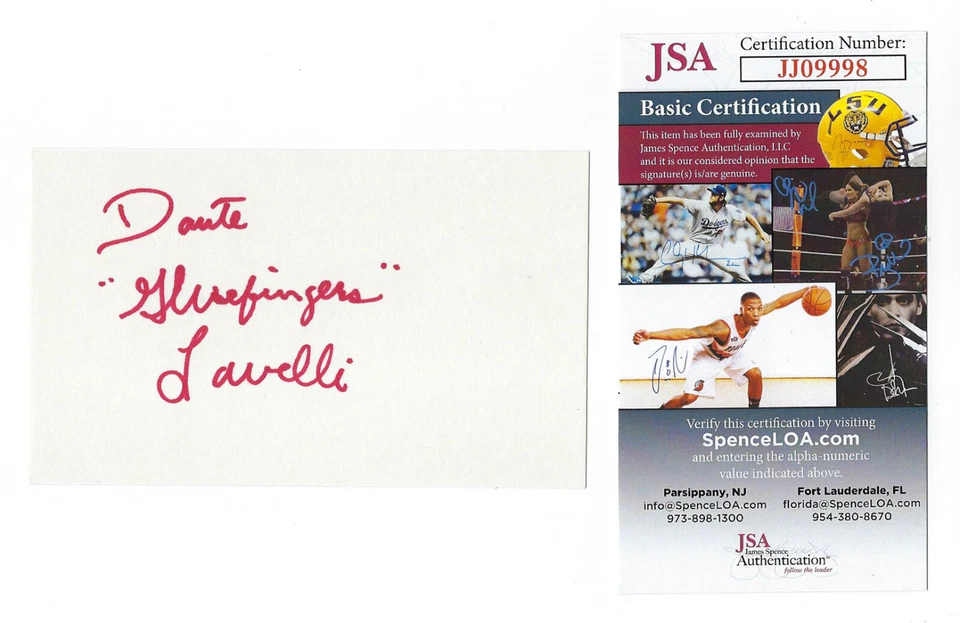 BROWNS Dante Gluefingers Lavelli signed 3x5 index card JSA Red AUTO Autographed - Image 1 of 1