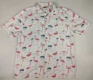 Joe Marlin Hawaiihemd Herren XL Flamingo Kurzarm Knopfleiste - Bild 1 von 8