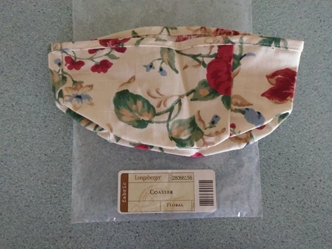 Longaberger Fabric Liner in Floral pattern for your round Coaster basket NEW Cover