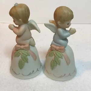 Vintage betende Engel auf Glocke Kinder Mädchen und Junge Figuren Sri Lanka - Bild 1 von 6