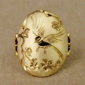 Pretty 18k Yellow Gold Plated Rings Party Accessories Jewelry Size 6-10 - Picture 1 of 7