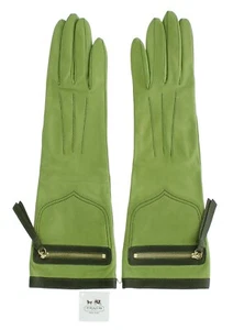 Coach Women's Leather Gloves 82816, Pleated Colorblock Pocket Gloves, MSRP $228 - Picture 1 of 7