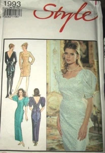 Miss Style 1993 Pattern Pencil Day Wedding Dress V Bk UNCUT Size 6-8-10-12-14-16 - Picture 1 of 2