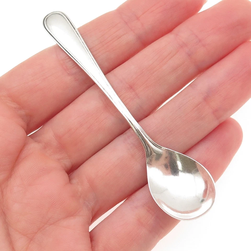 Cuchara individual de sal y especias antigua Art Deco de plata de ley 925 WEBSTER Foto 1 de 4