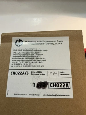 HP CH022A Everyday Matte Polypropylene 24" x 100 Roll, Qty 1 Roll - Image 1 of 3
