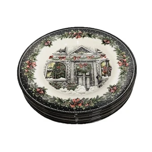 Set di 4 piatti da insalata NUOVI Royal Stafford Burslem Natale 8 1/2" - Foto 1 di 4