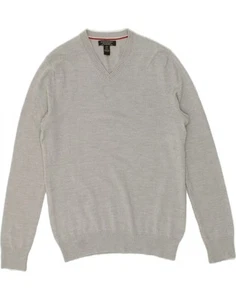 BANANA REPUBLIC Mens V-Neck Jumper Sweater Small Grey Merino Wool BH10 - Picture 1 of 3