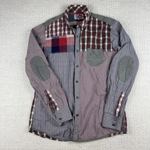 Desigual Mens Shirt Multicolor Patchworks Pattern Pockets Elbow Patches Size L - Imagen 1 de 19