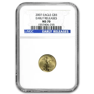 2007 1/10 oz American Gold Eagle MS-70 NGC (Early Releases) - Picture 1 of 3