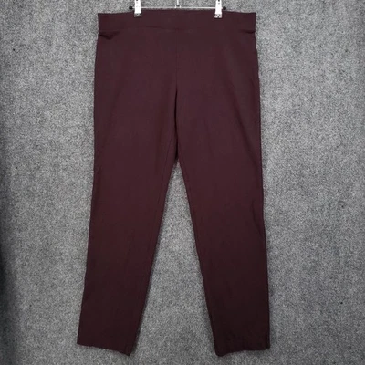 Pantalones Pure Jill para mujer LT grandes altos rojos pierna ajustada tiro alto algodón pima elástico Foto 1 de 4