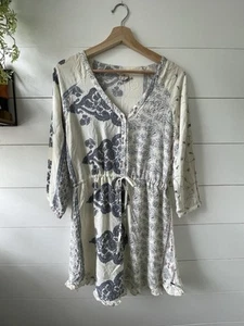O’Neill Women's Floral Print Long Sleeve V-Neck Mini Dress Size M Beachy Boho - Picture 1 of 14