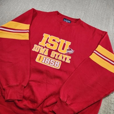  Vintage Iowa State Cyclones Sweatshirt Men XL J America Red Crewneck NCAA  - Image 1 of 4