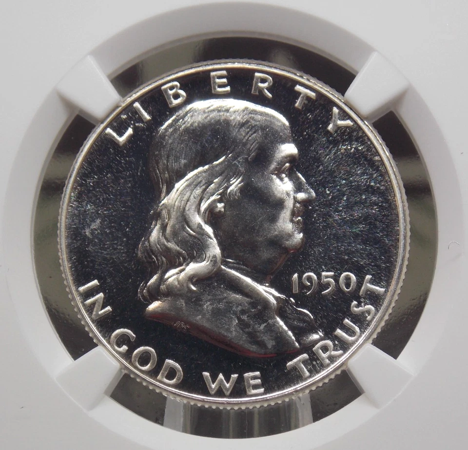 1950 Proof *FRANKLIN* Silver Half Dollar 50c NGC PF64 #008 ECC&C, Inc - Image 1 of 4