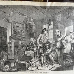 Rake Progress - Der junge Erbe ergreift Besitz von William Hogarth - Druck um 1840 - Bild 1 von 8