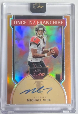 2024 PANINI ONE #352 MICHAEL VICK ONCE IN A FRANCHISE AUTOGRAPH BRONZE 20/20 - Image 1 of 2