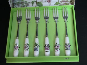 Portmeirion Botanic Garden Pastry Forks/Set of 6/NEW - Picture 1 of 4