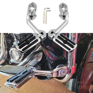 Motorrad Fußrasten 1-1/4" Anlage Stütze Für Harley Touring Road King Glide Dyna - Bild 1 von 12