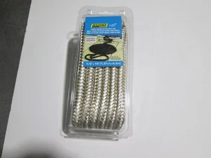 1/2 x 15 Ft Gold & White Double Braid Nylon Mooring and Docking Line for Boats - Bild 1 von 2