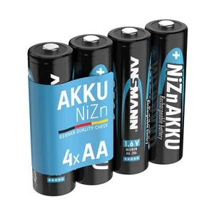 ANSMANN Akku Mignon AA 1500mAh 1,6V NiZn, 4 Stück, für Controller, Kamera - Bild 1 von 5