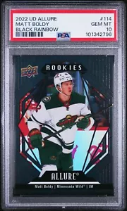 2022-23 Allure Matt Boldy Black Rainbow PSA 10 Rookie Wild - Picture 1 of 2