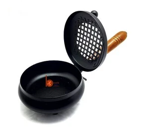 Metal Charcoal Incense Bakhoor , Sambrani Dhoop,Resin Burner- Wooden Handle - Foto 1 di 4
