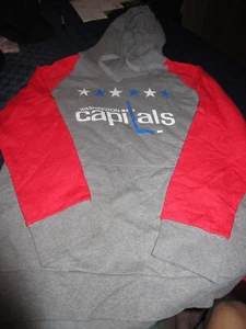FANATICS WASHINGTON CAPITALS HOCKEY HOODED VAULT SWEATSHIRT WOMENS GRAY/RED XL - Picture 1 of 2