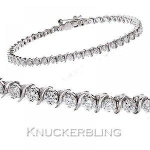 3.00ct F VS Diamond and 18ct White Gold Bracelet Scroll Links Brilliant Cut - Picture 1 of 1